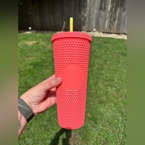 Coral Dragonfruit Studded Tumbler